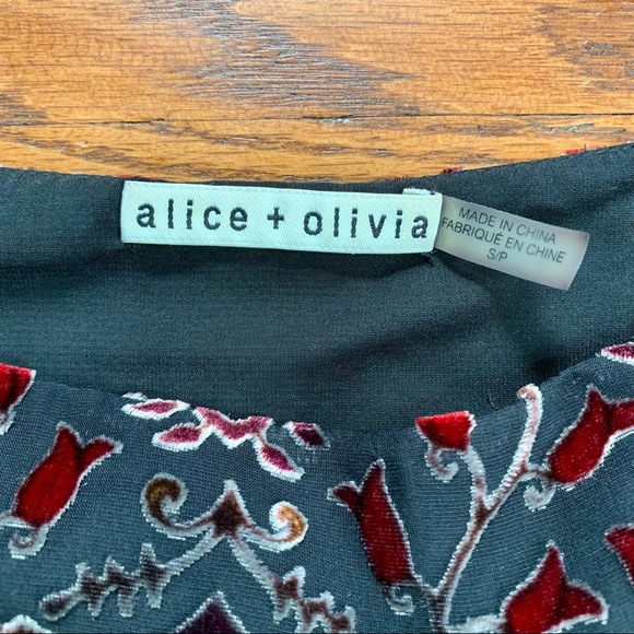 Alice + Olivia Alecia Off the Shoulder Baroque Burnout Velvet Top - Picture 6 of 9
